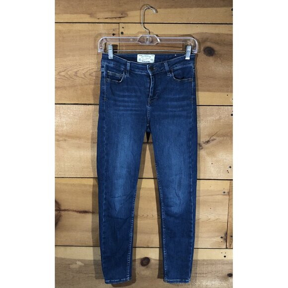 Fat Face Eco Denim Super Skinny Distressed Womens Size 4 Dark Wash Stretch - Picture 1 of 11